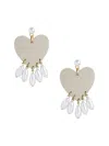 Neely Phelan Women's Celine Heart Earrings In Grey In Grey