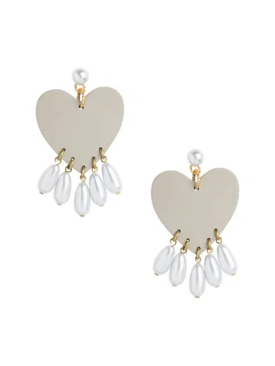 Neely Phelan Women's Celine Heart Earrings In Grey