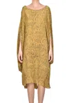 Neemrana Silk Caftan Dress In Ocher
