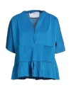 Neera 20.52 Woman Cardigan Azure Size 10 Cotton, Elastane In Blue