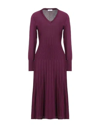 Neera 20.52 Woman Midi Dress Plum Size 6 Merino Wool