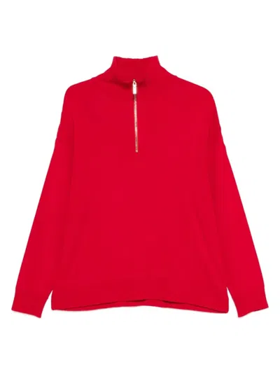Neera 20.52 Zip Sweater In Red