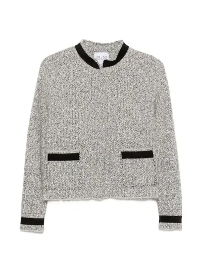Neera Contrast-trim Jacket In Gray