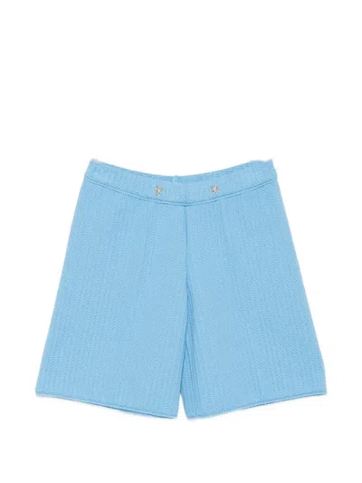 Neera Star-motif Textured Shorts In Blue
