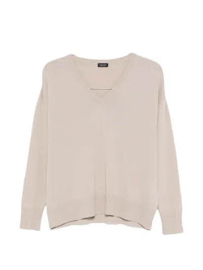Neera V-neck Long-sleeve Top In Neutral