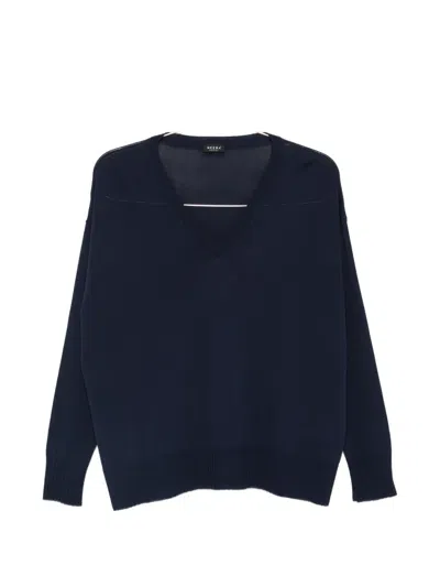 Neera V-neck Long-sleeved Top In Blue