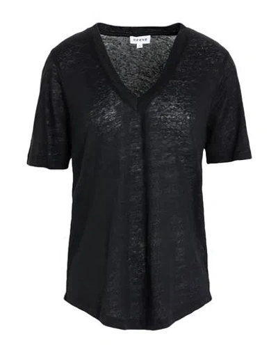 Neeve Woman T-shirt Black Size S Linen
