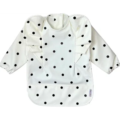 Neferland Babies'  Classic Low-pocket Ruffle Long Sleeve Bib Smock In Polka Dot (6m-24m)