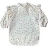 Neferland Low-pocket Ruffle Long Sleeve Bib Smock