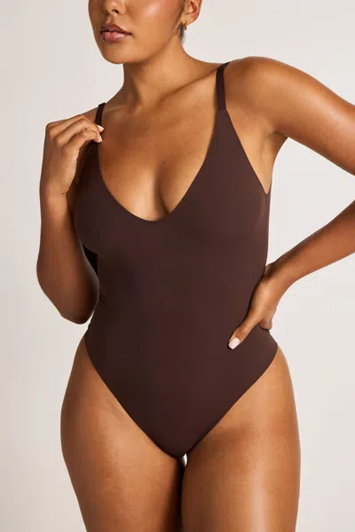 Negative Base Cami Bodysuit In Espresso In Brown