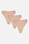 Negative Base High Thong In Buff (pack) In Nude