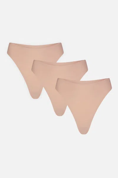 Negative Base High Thong In Buff (pack) In Nude