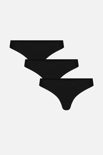 Negative Base Low Thong In Black (pack)
