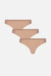 Negative Base Low Thong In Buff (pack) In Brown