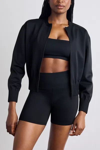 Negative Base Sport Bomber In Black