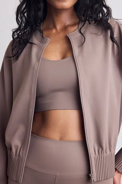Negative Base Sport Bomber In Mink In Pink