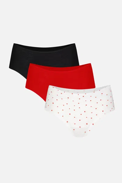 Negative Cloud Cotton Boy Short In Black Cherry (pack) In Multi