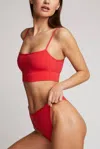 Negative Cloud Cotton Bralette In Cherry In Red