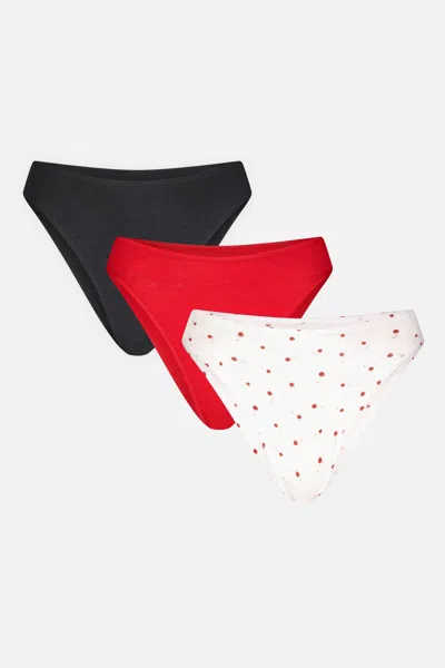 Negative Cloud Cotton French Cut Brief In Black Cherry (pack) In Multi
