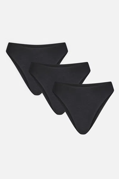 Negative Cloud Cotton French Cut Briefs 3-pack Black