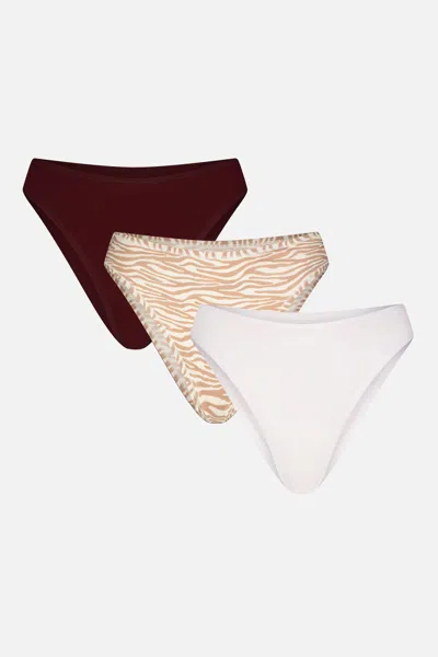 Negative Cloud Cotton French Cut Brief In Safari (pack) In Multi
