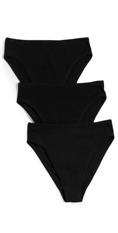 Negative Cloud Cotton French Cut Briefs 3-pack Black