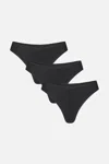 Negative Base High Thong In Black (pack)