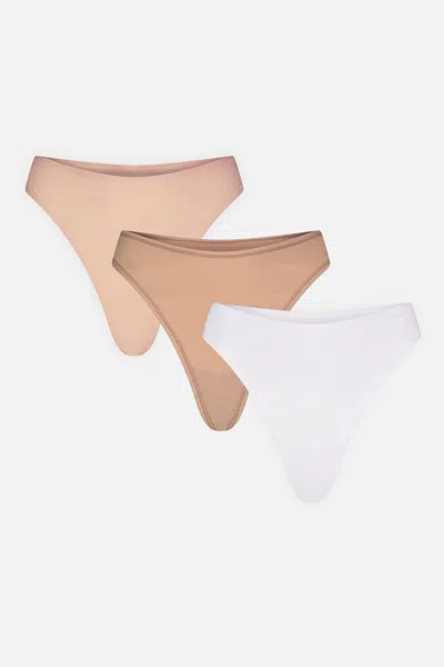 Negative Cloud Cotton Thong In Honey (pack) In Brown
