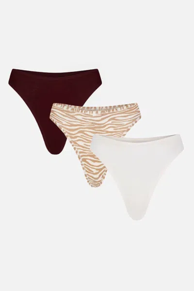 Negative Cloud Cotton Thong In Safari (pack) In Brown