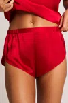 Negative Eclipse Washable Silk Mini Short In Cerise In Red