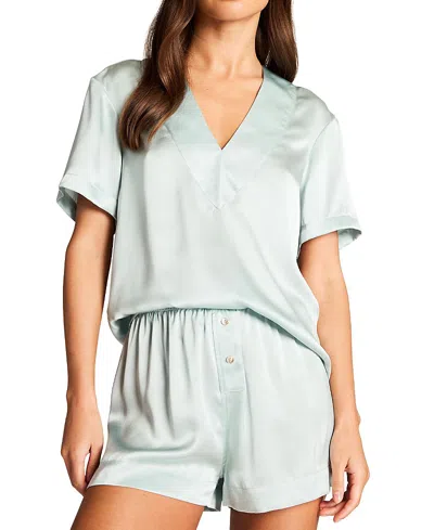 Negative Eclipse Washable Silk V-top In Gray