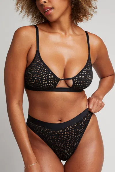 Negative Eyelet Lace French Cut Brief In Black
