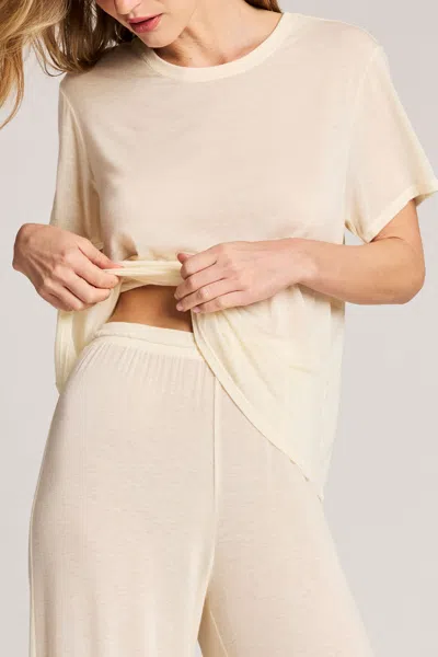 Negative Fino Featherweight Cashmere Boyfriend Tee In Cream In Neutral