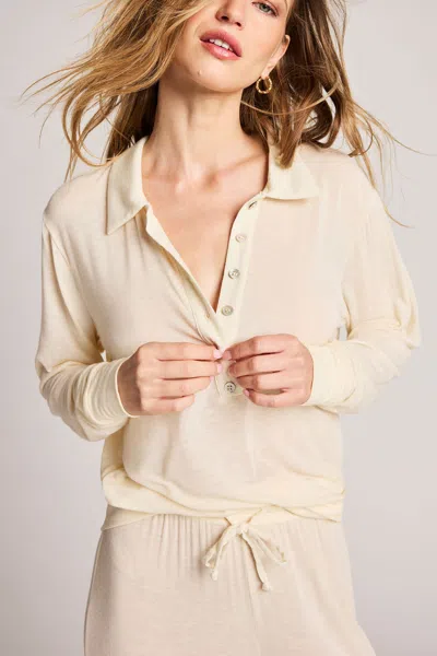 Negative Fino Featherweight Cashmere Polo In Cream In Neutral