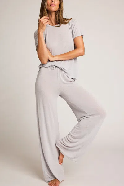 Negative Fino Featherweight Cashmere Track Pant In Heather Grey In Yellow