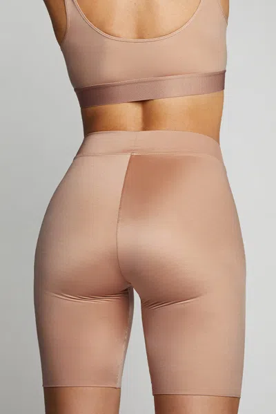 Negative Glacé Bike Short In Buff In Nude