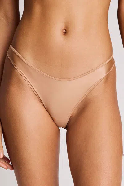 Negative Glacé Dipped Thong In Buff In Neutral