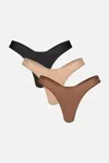 Negative Glacé Dipped Thong In Praline (pack) In Multi