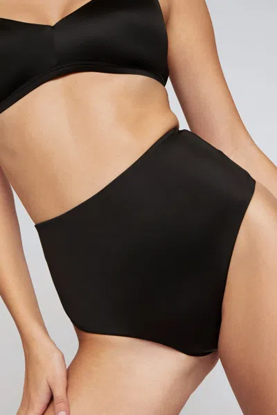 Negative Glacé High-waist Thong In Black