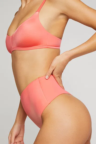 Negative Glacé High-waist Thong In Coral In Orange