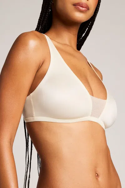 Negative Glacé Plunge Bra In Cream In White