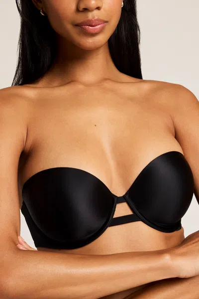 Negative Glacé Strapless Bra In Black