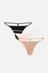 Negative Glacé String Thong In Ballet (pack) In Multi