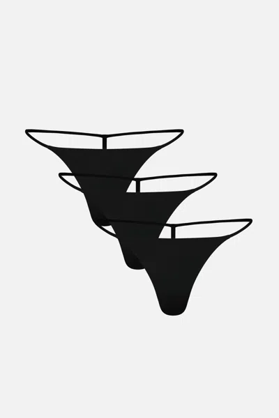 Negative Glacé String Thong In Black (pack)