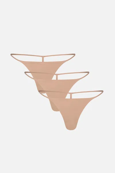 Negative Glacé String Thong In Buff (pack)