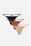 Negative Glacé String Thong In Praline (pack) In Multi