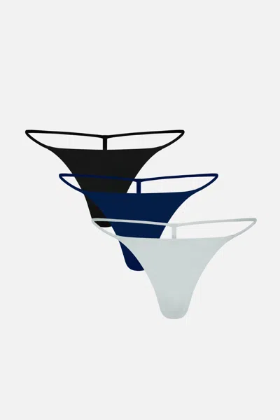 Negative Glacé String Thong In Twilight (pack) In Multi