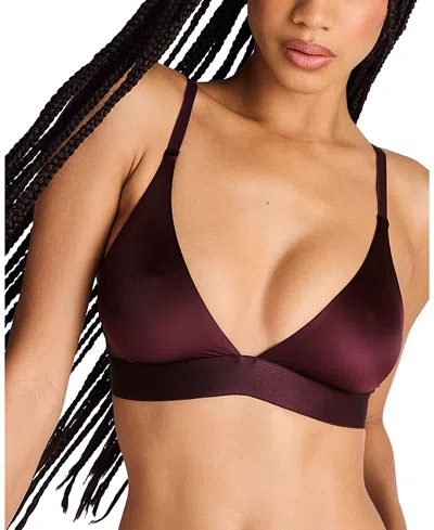 Negative Glace Triangle Bra In Brown