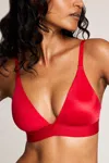 Negative Glacé Triangle Bra In Cerise In Red
