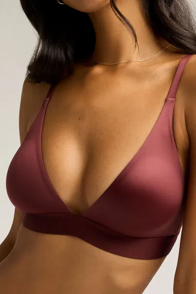 Negative Glacé Triangle Bra In Garnet In Burgundy